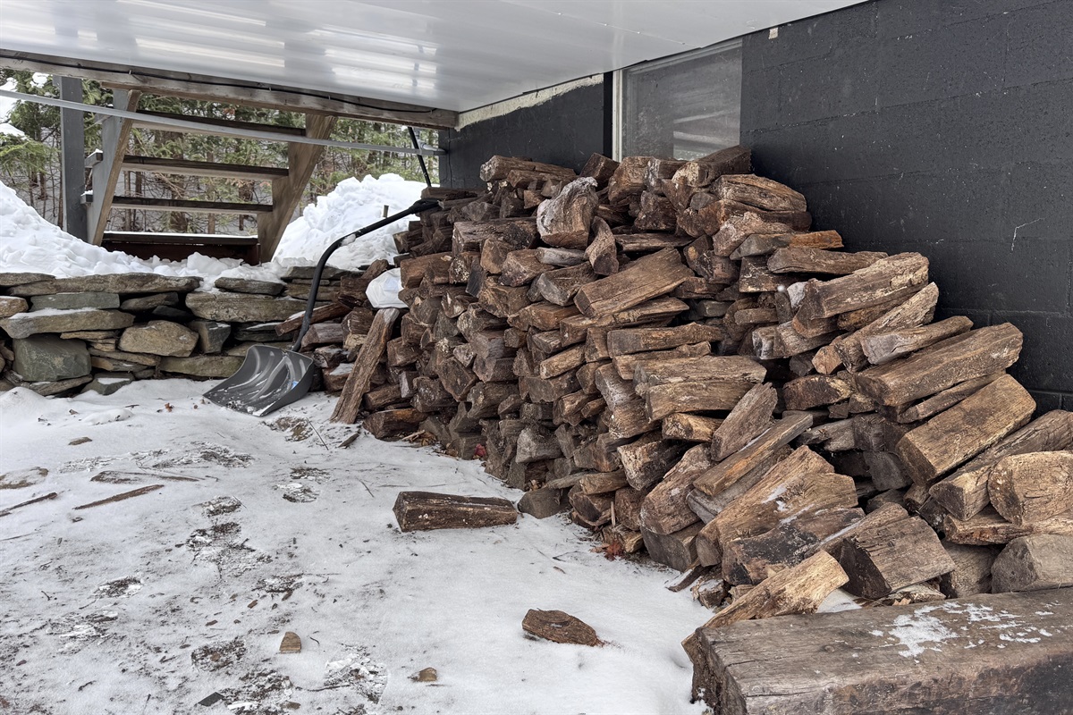 Firewood is always stacked under the deck and available in the firepit! 