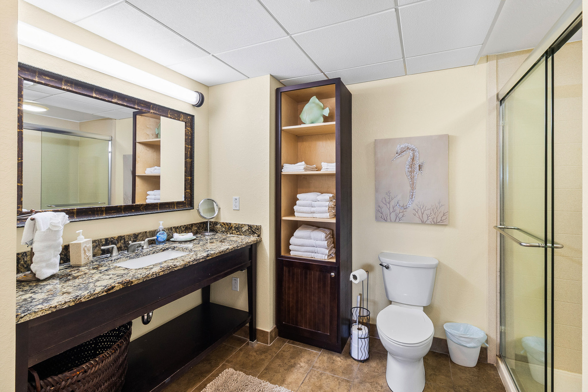 Walk-in shower in the ensuite Master Bath.  This bath is also accessible from the living area.