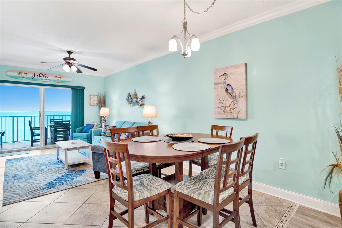 Check out that AMAZING Gulf view from the dining area!