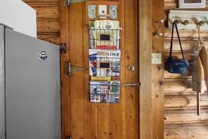 Maine themed decorations throughout the historic Log Cabin