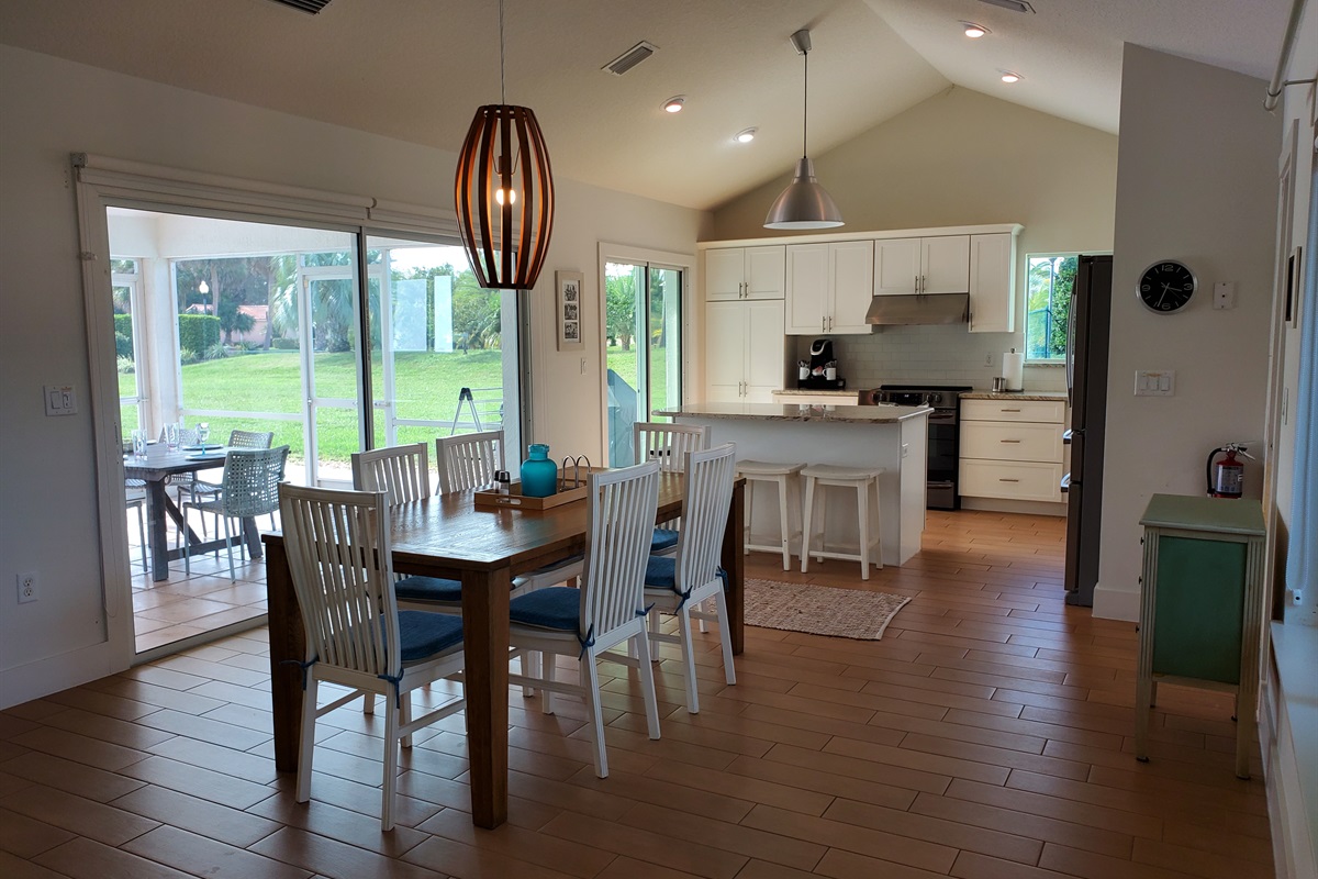 Dining room and kitchen