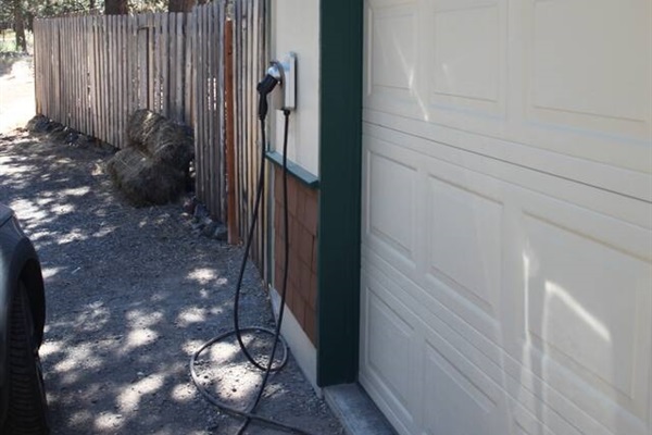 EV charger in the driveway for guest use