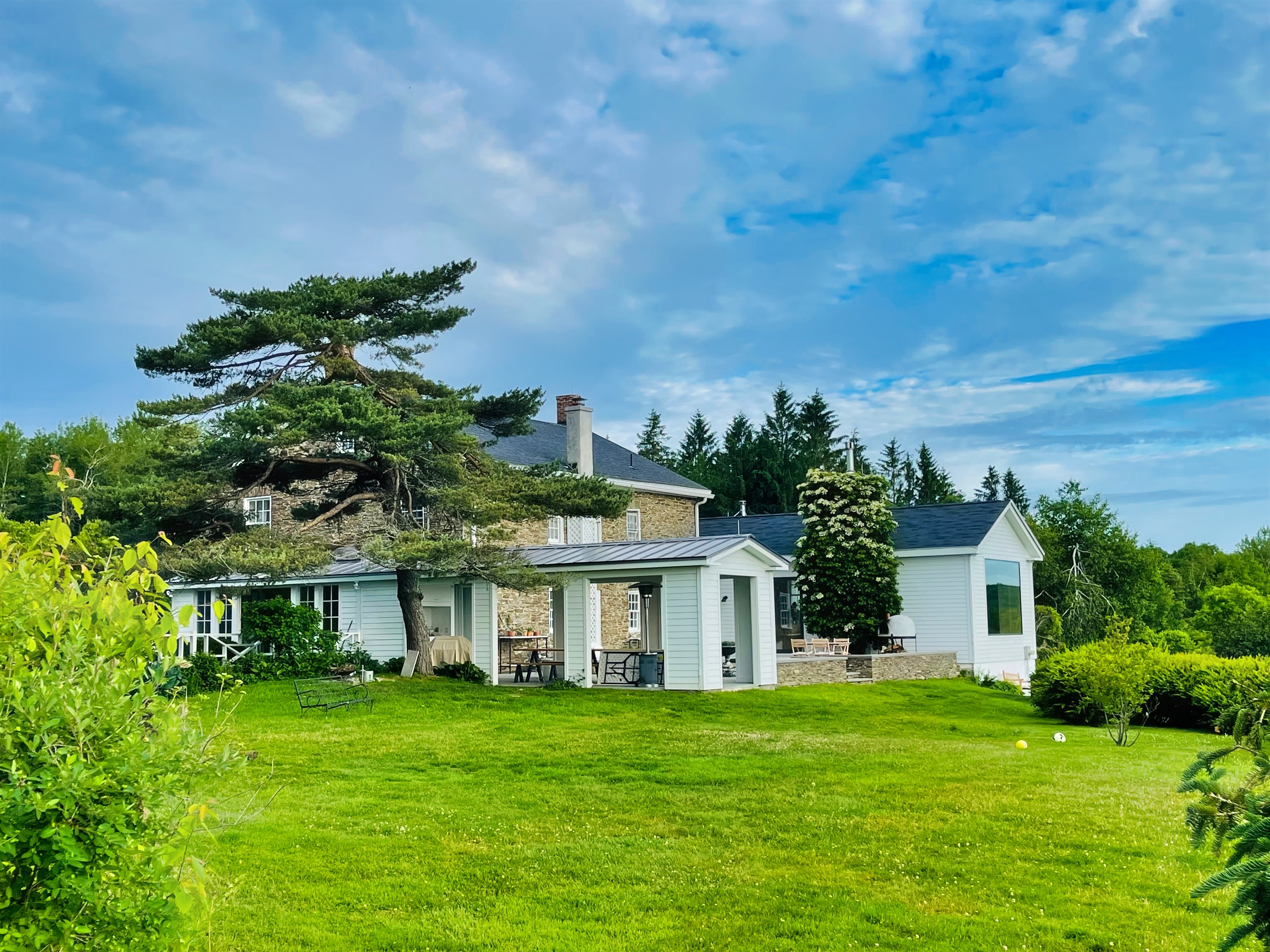 Hawk Field House - View of the back exterior from the pool area.
