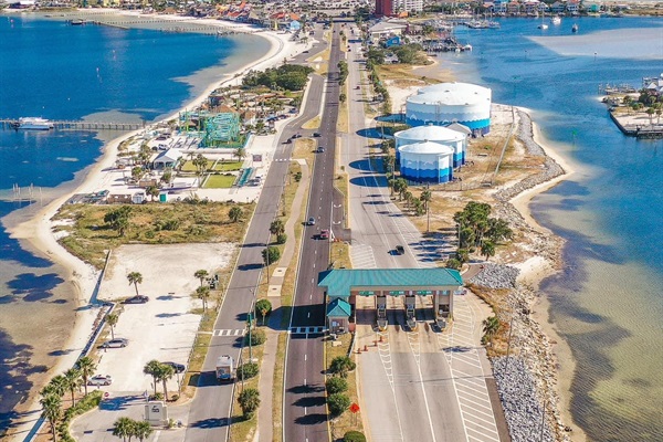 Toll Booth coming onto the island