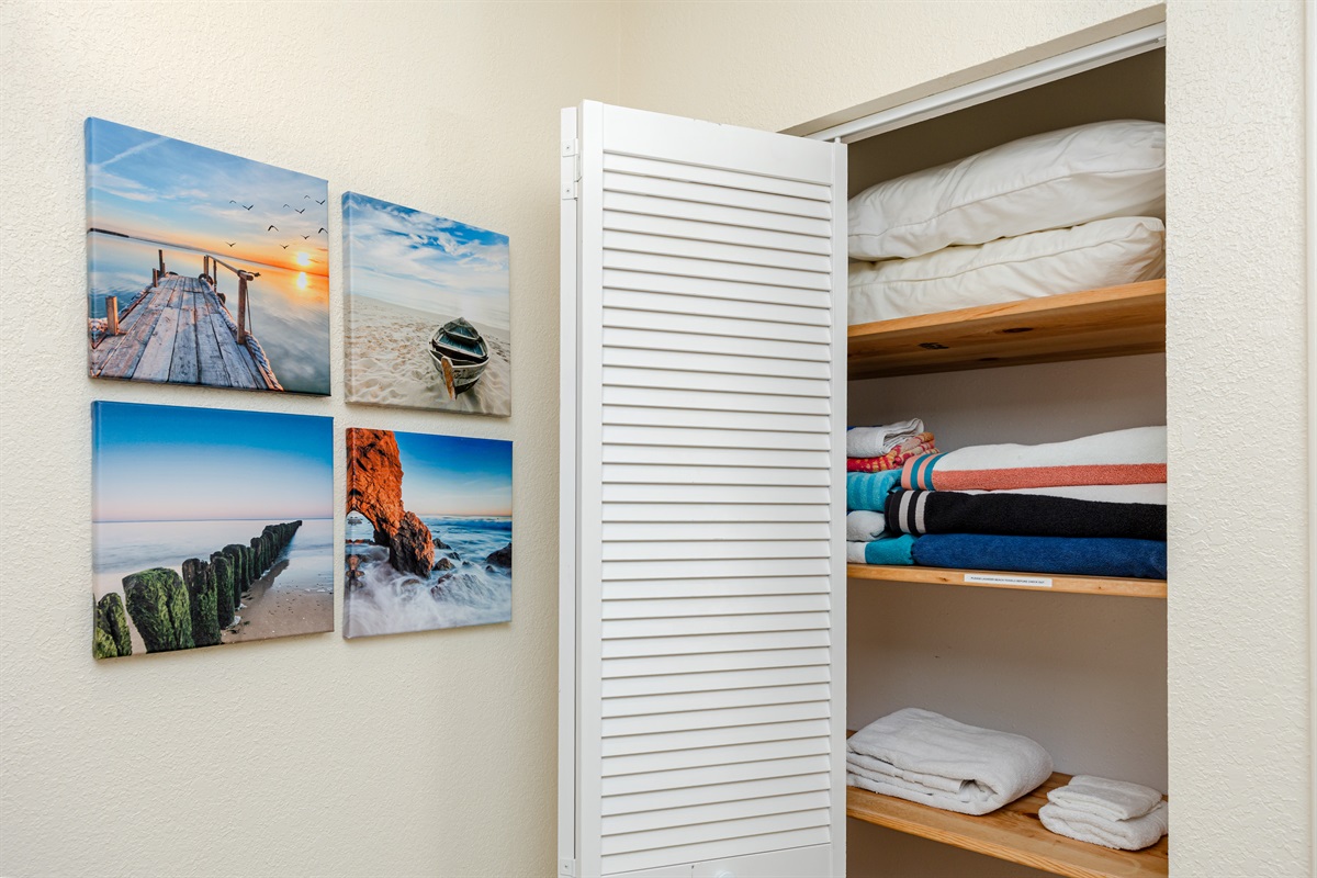 Upstairs Hall Closet w/linens, towels, etc. 