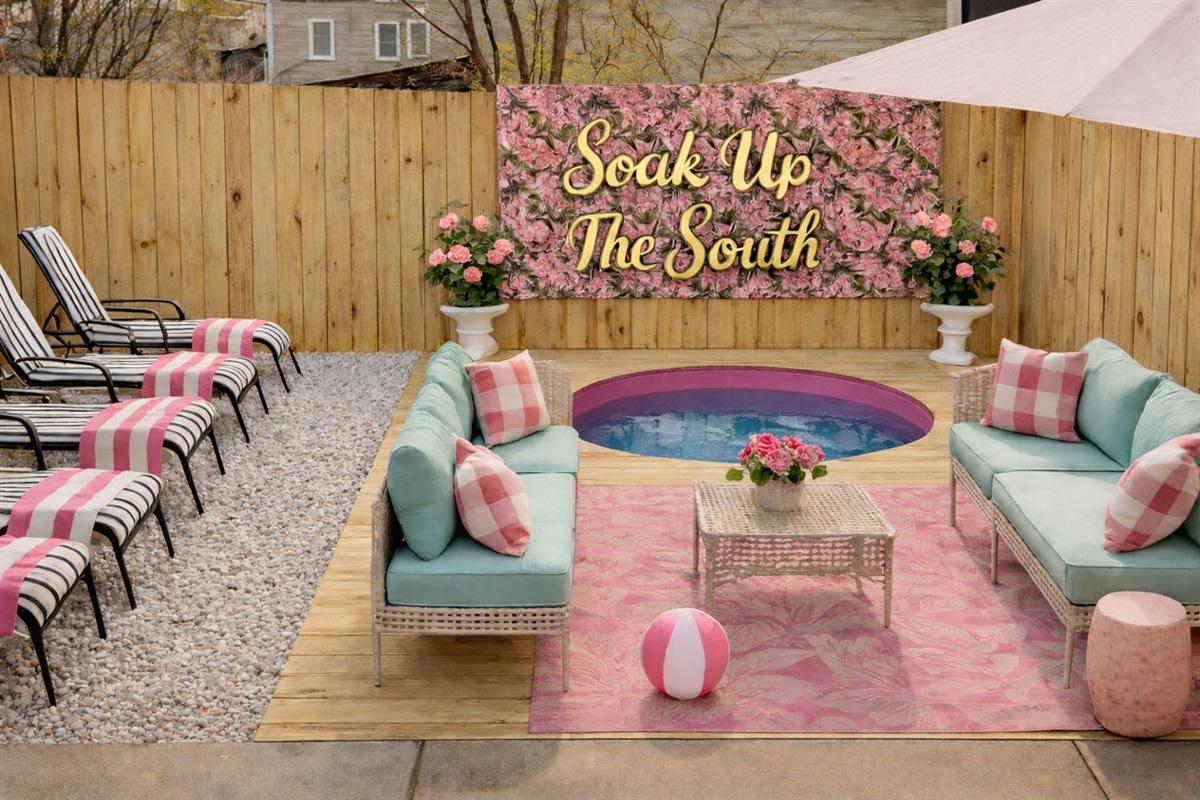 Soak up the South with your girls—private courtyard made for pink drinks, poolside lounging, and unforgettable nights. Soaking pool seasonal May - October, unheated.