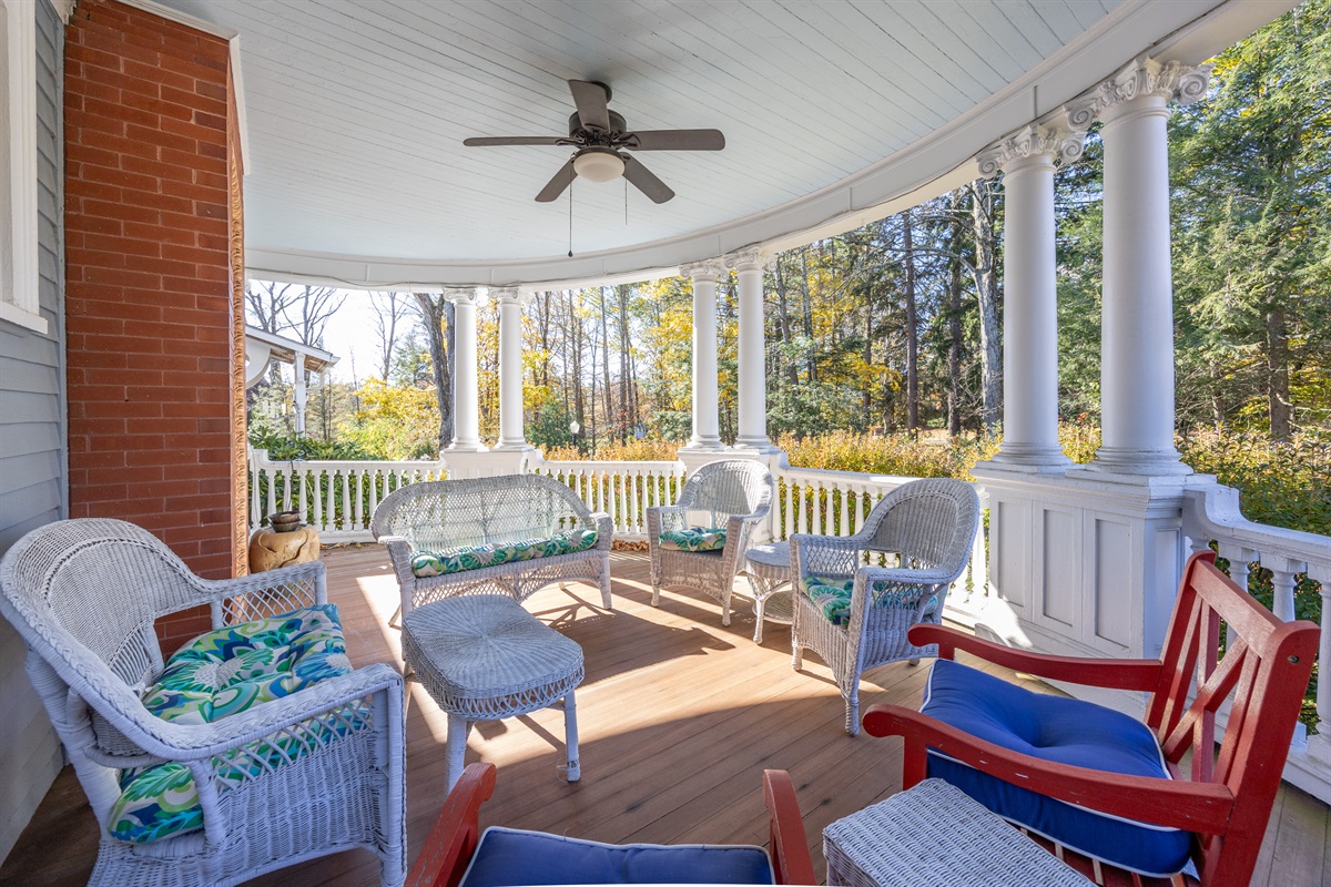 Enjoy fresh air and conversation in the comfortable outdoor seating.