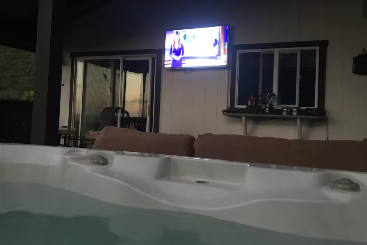 Watch TV from your own hot tub