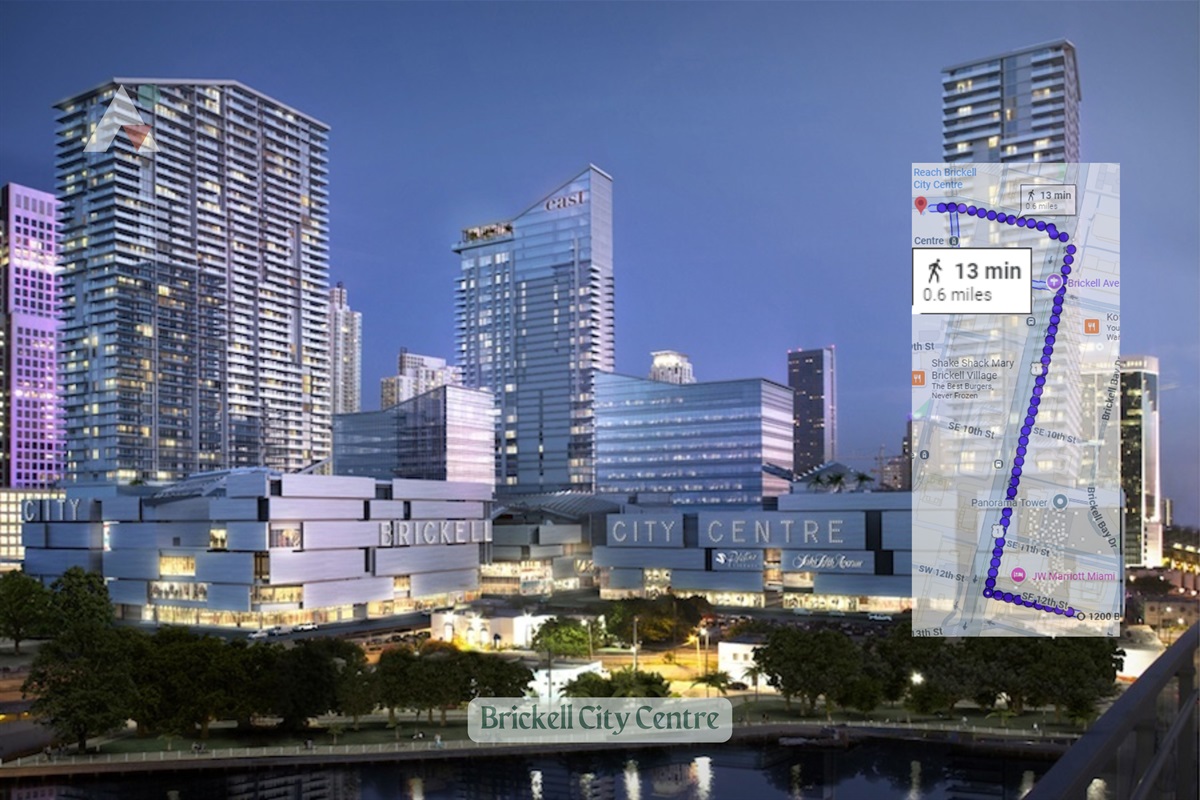 A massive, $1.05 billion mixed-use project that redefined the Brickell skyline. It houses three levels of luxury retail, including a 107,000-square-foot Saks Fifth Avenue, an Apple Store, and Zara.