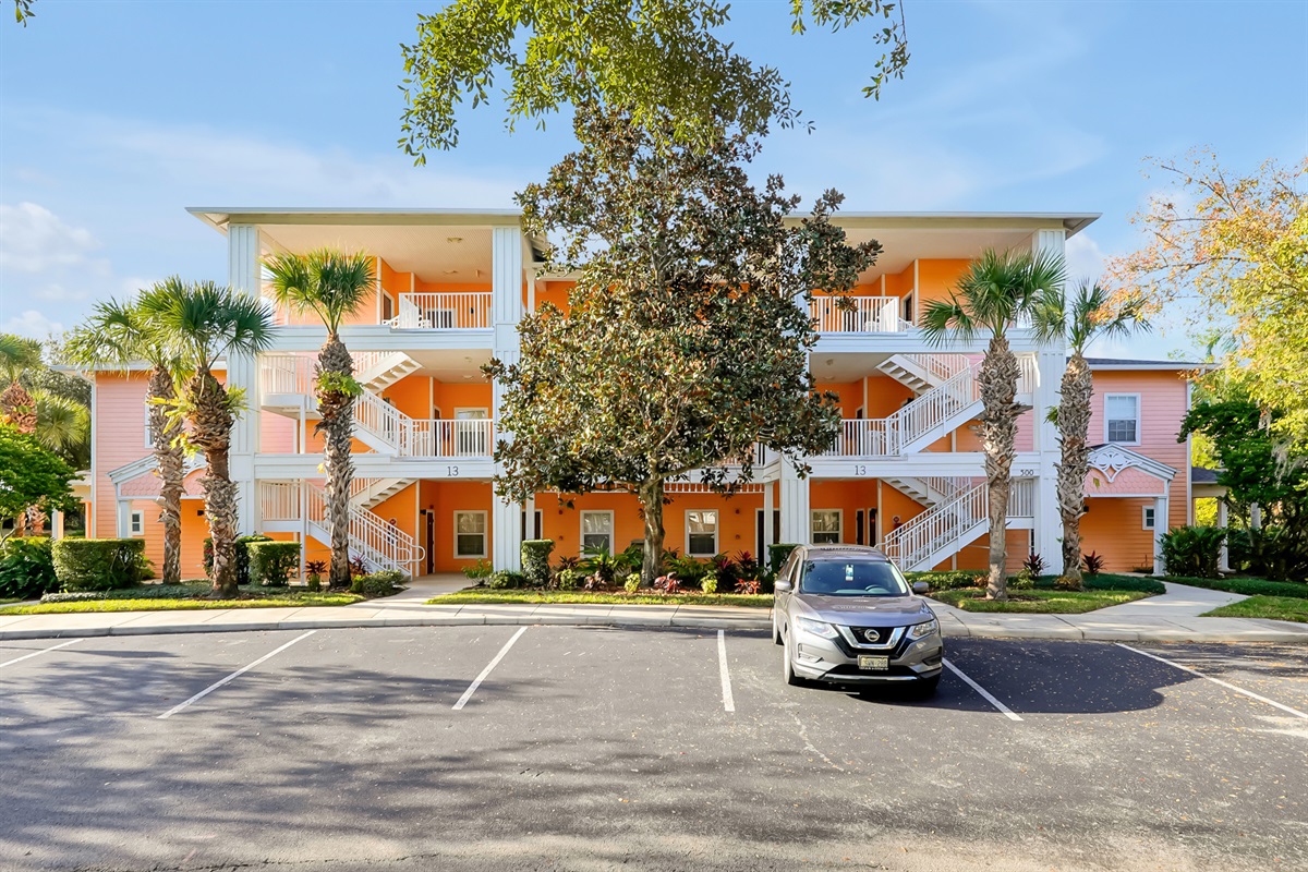 Front of building, plenty of free convenient parking spaces