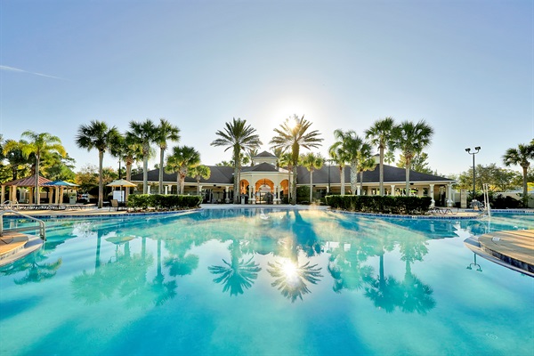 Heated lagoon style resort pool