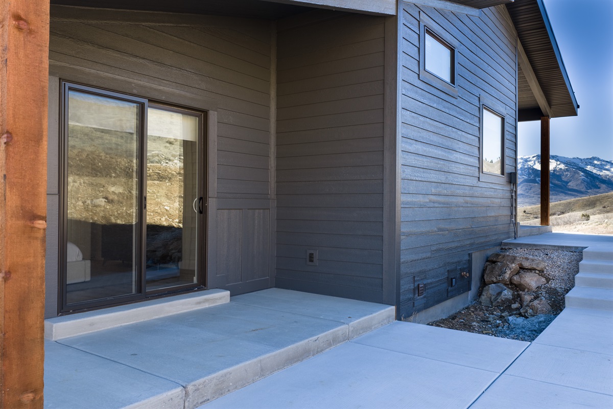 Private patio space for fresh air and quiet moments.