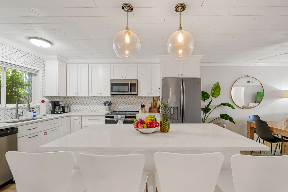 Well-appointed kitchen with plenty of space to cook and gather.