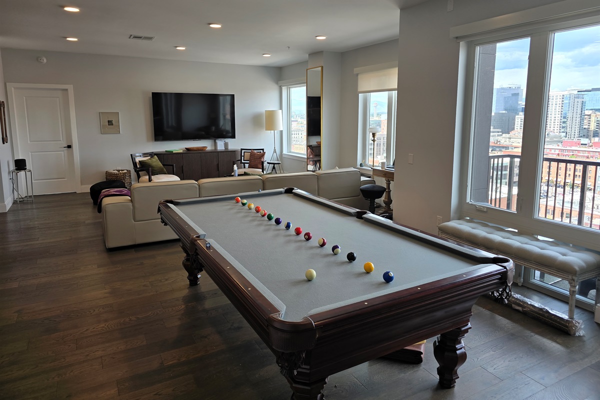 Second balcony off the living room near the pool table