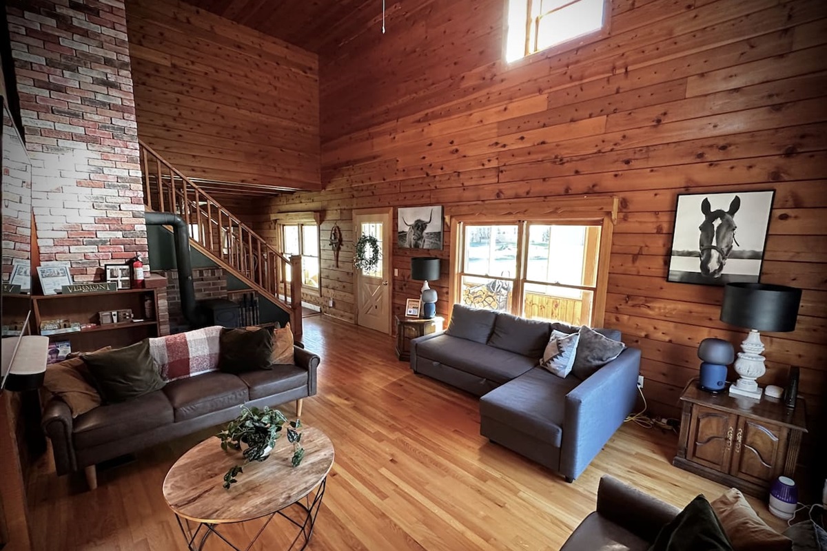 Cozy up in the spacious living room