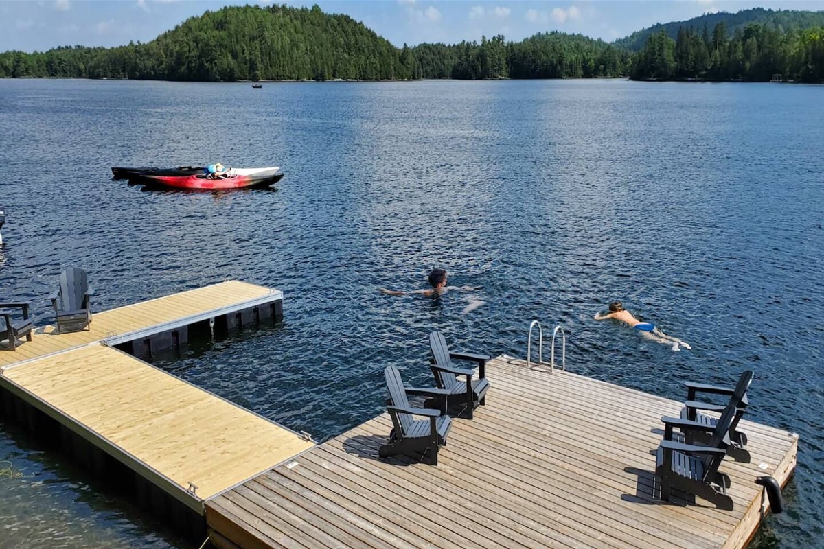 View of dock and seating area from Boathouse deck