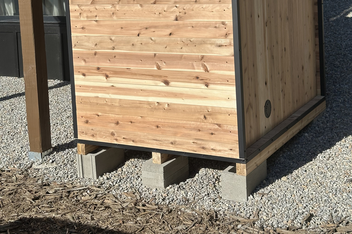 Private outdoor sauna adds another relaxing amenity to your mountain getaway.