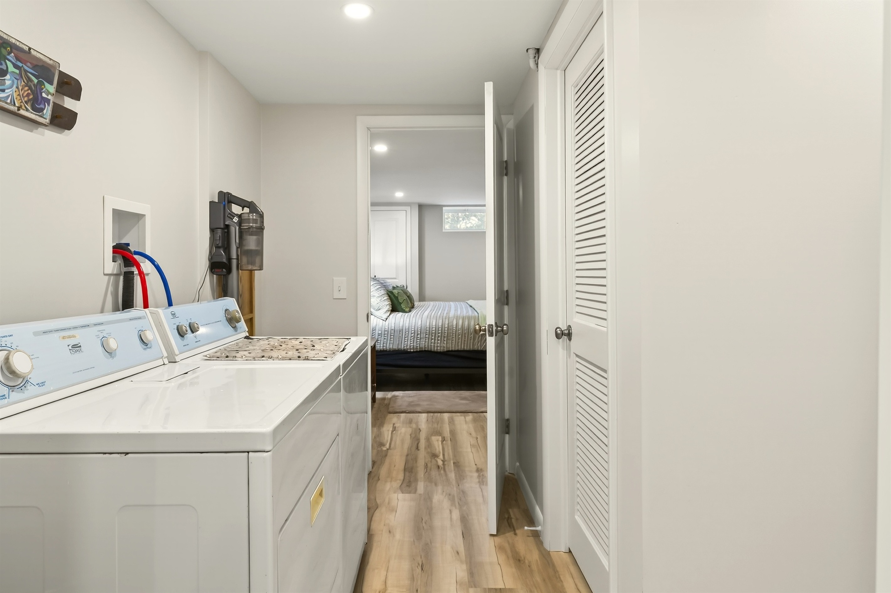 Lower level hall to laundry and King bedroom