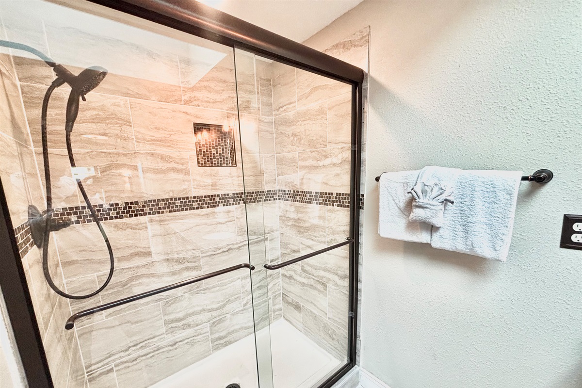 Walk-in shower in master bath