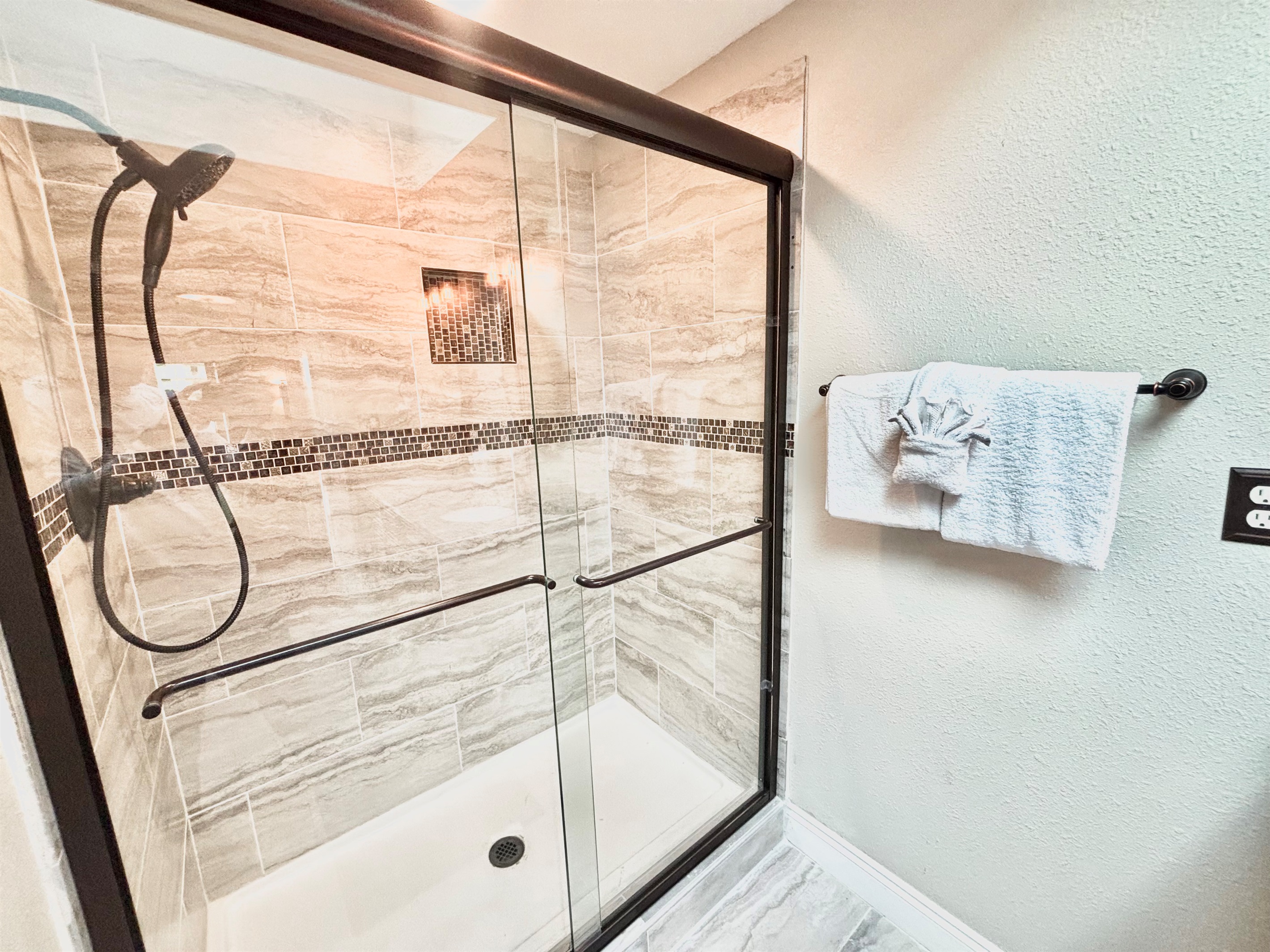 Walk-in shower in master bath