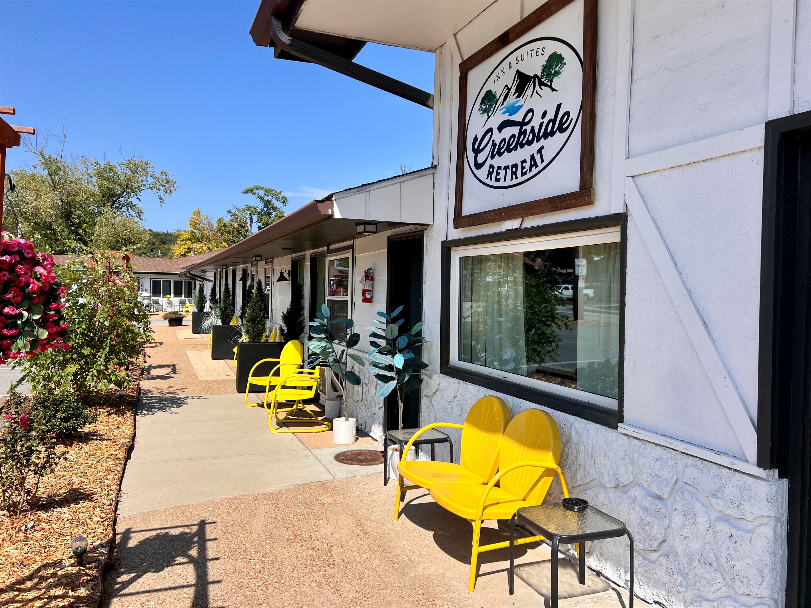 Front of the building.