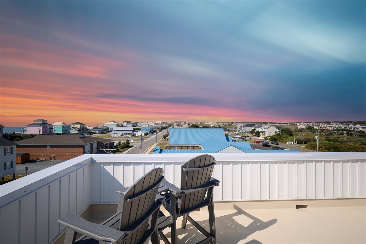 With the Surf City bridge on the horizon from the roof top terrace, let freedom ring this 3rd of July with a front row seat to the firework show!