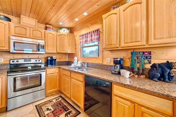 Kitchen with stainless steel appliances