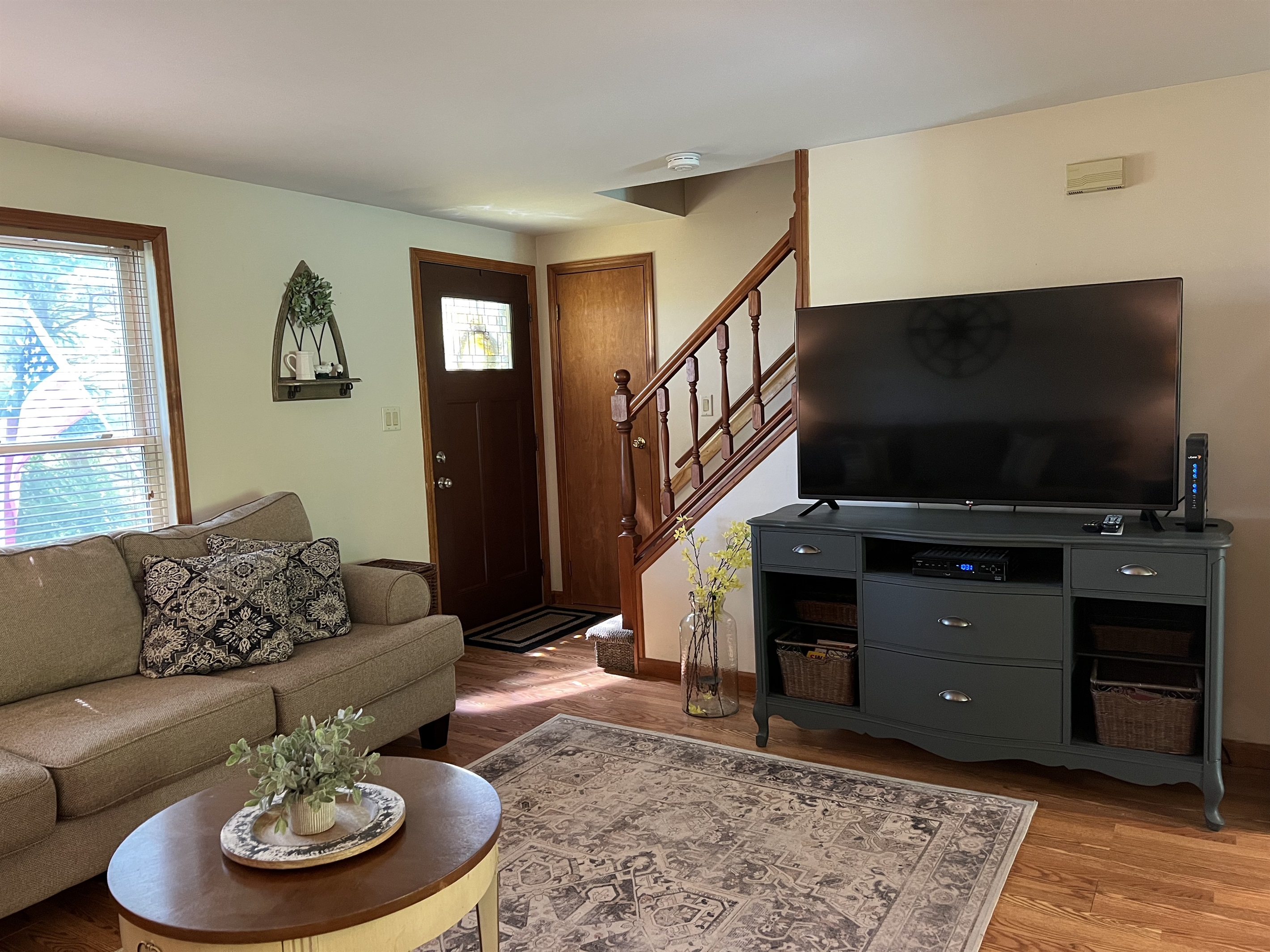 Living room and stairs to 2nd floor