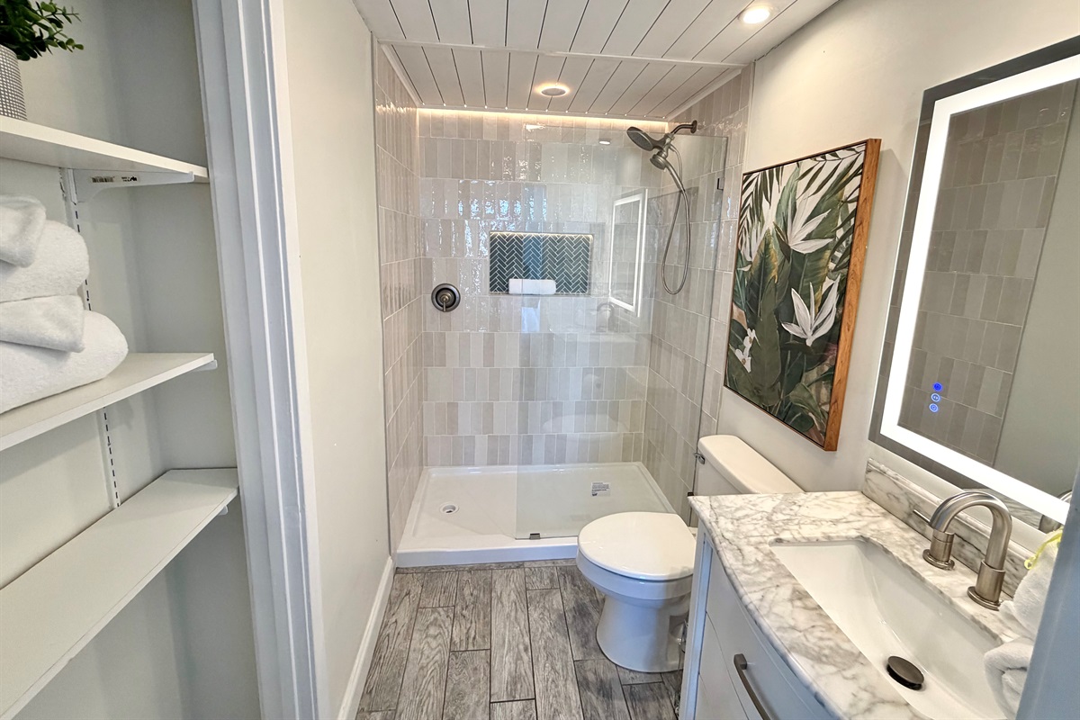 Master Bathroom with New walk-in shower