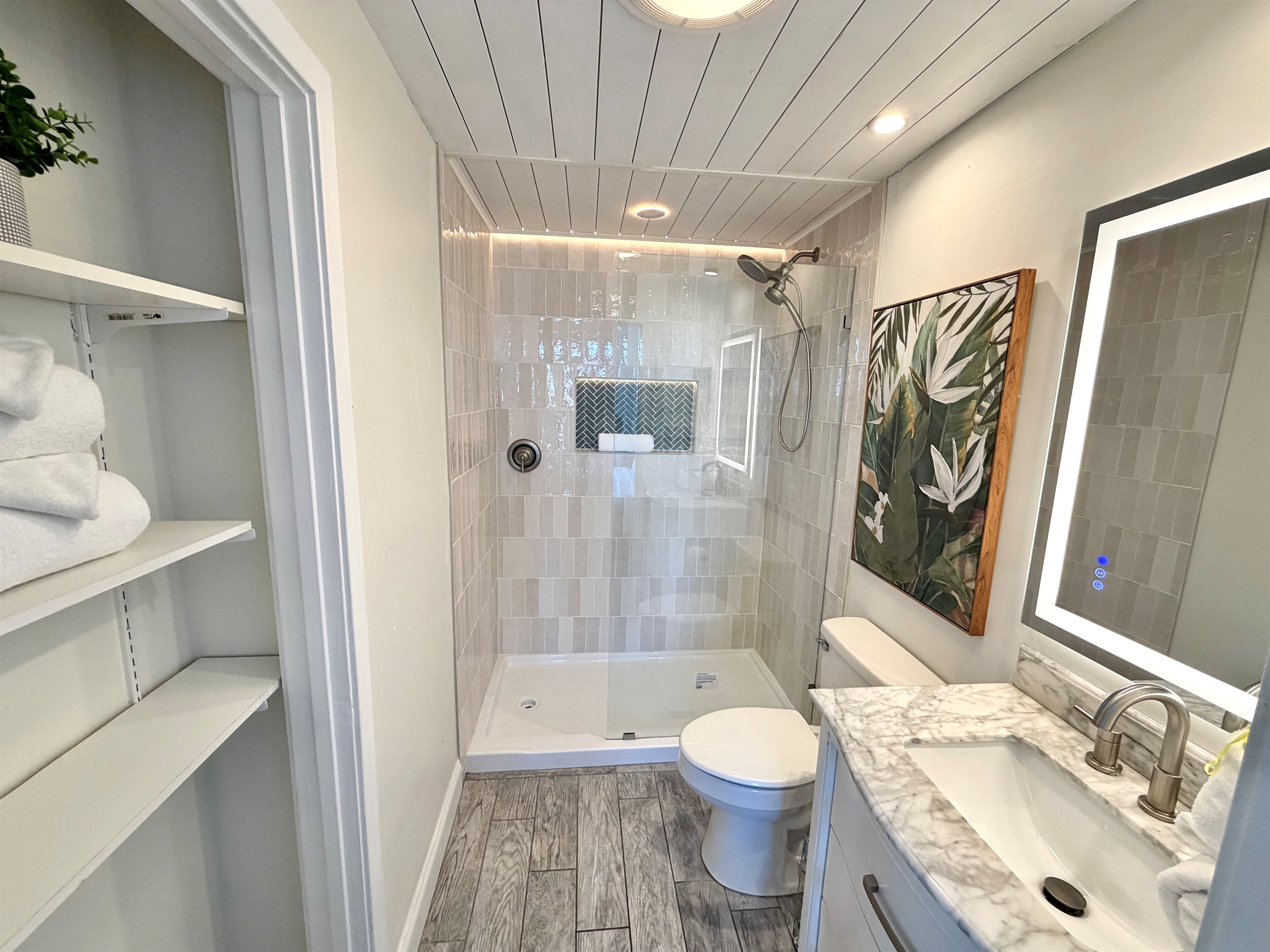 Master Bathroom with New walk-in shower