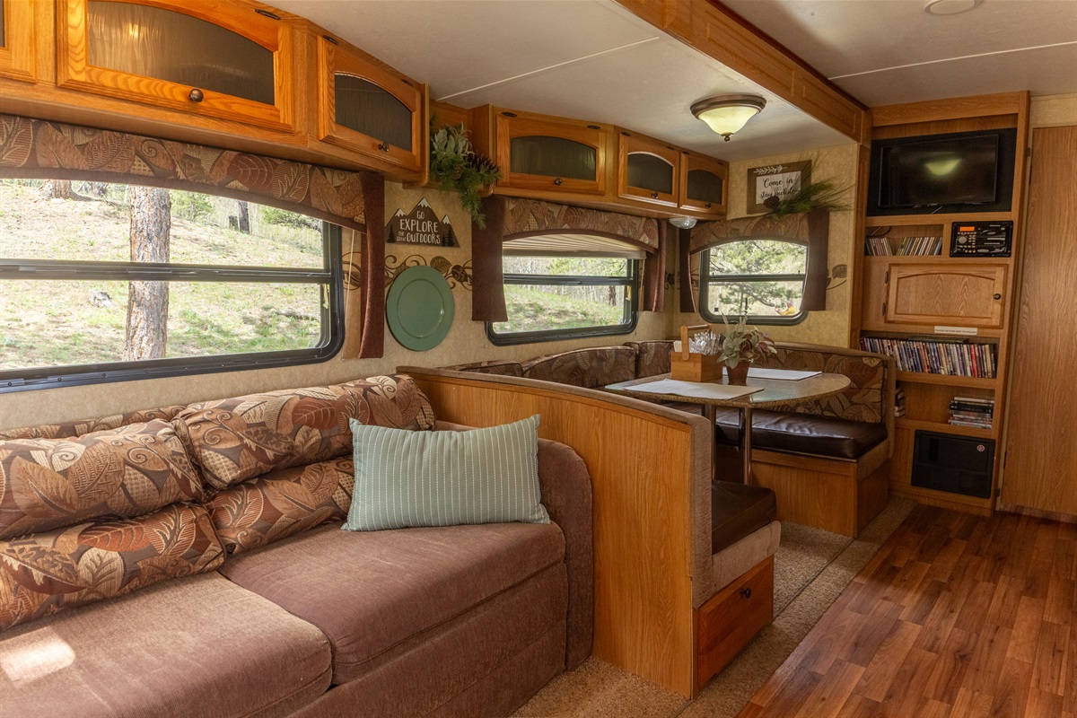 Living and dining areas