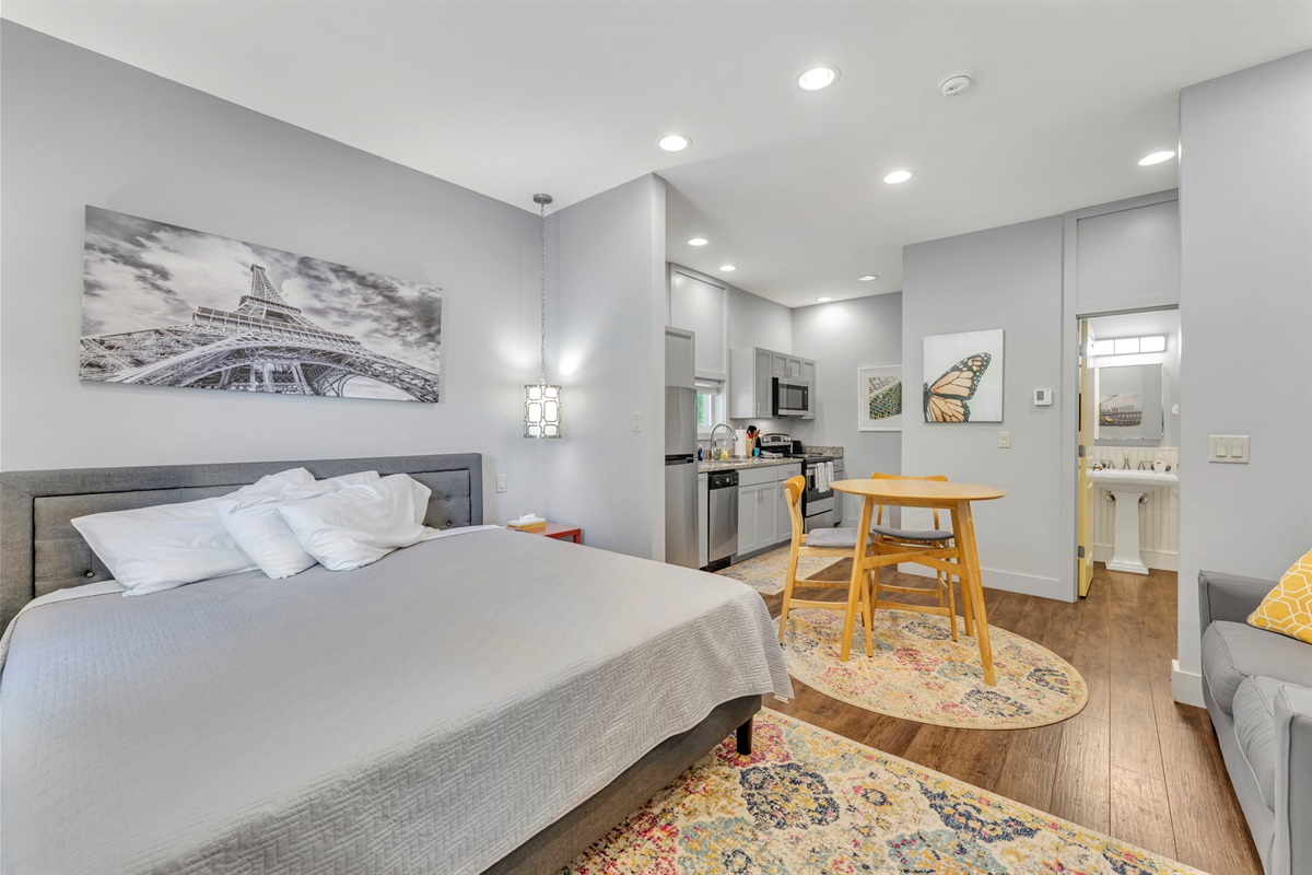 Studio - Dining, living, sleeping area