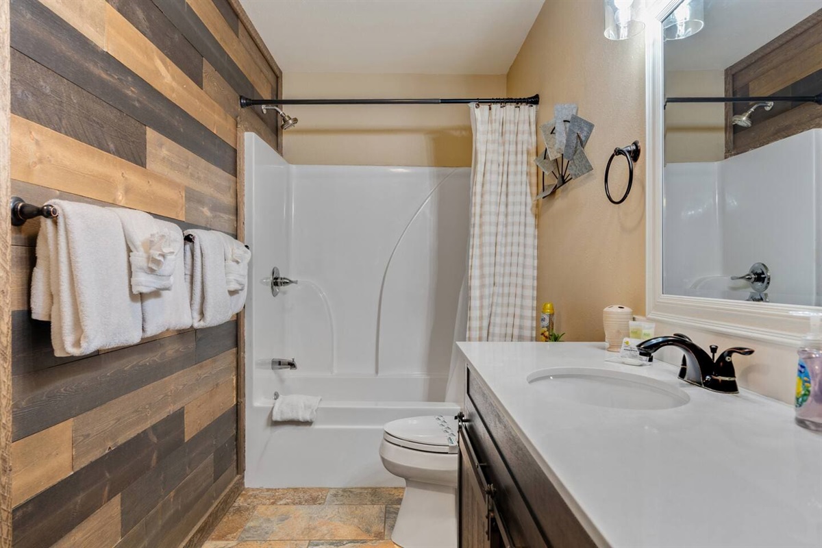 Hall bathroom with tub/shower combo
