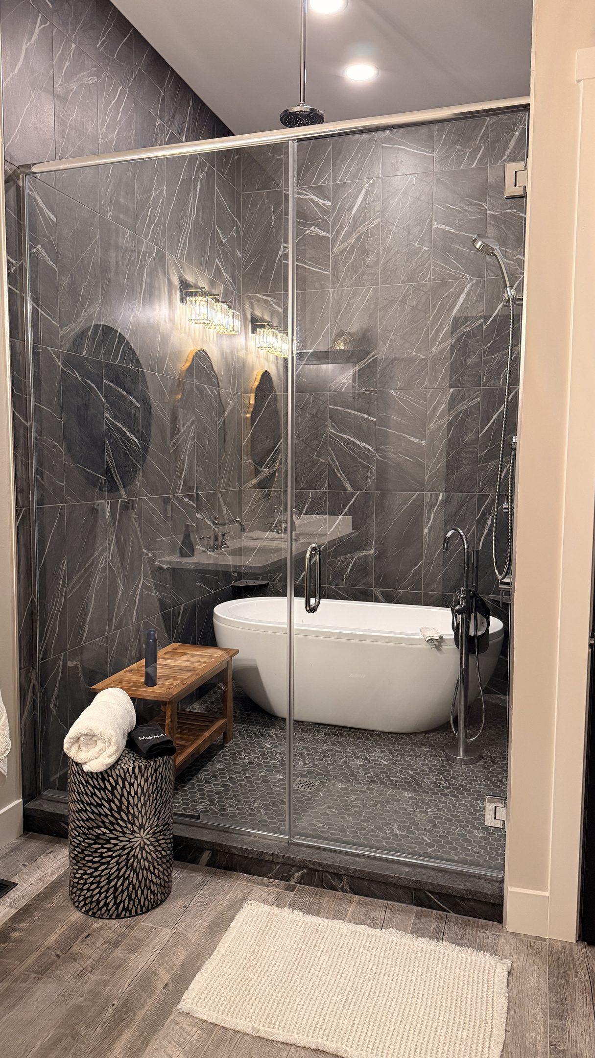 Closeup of wet room