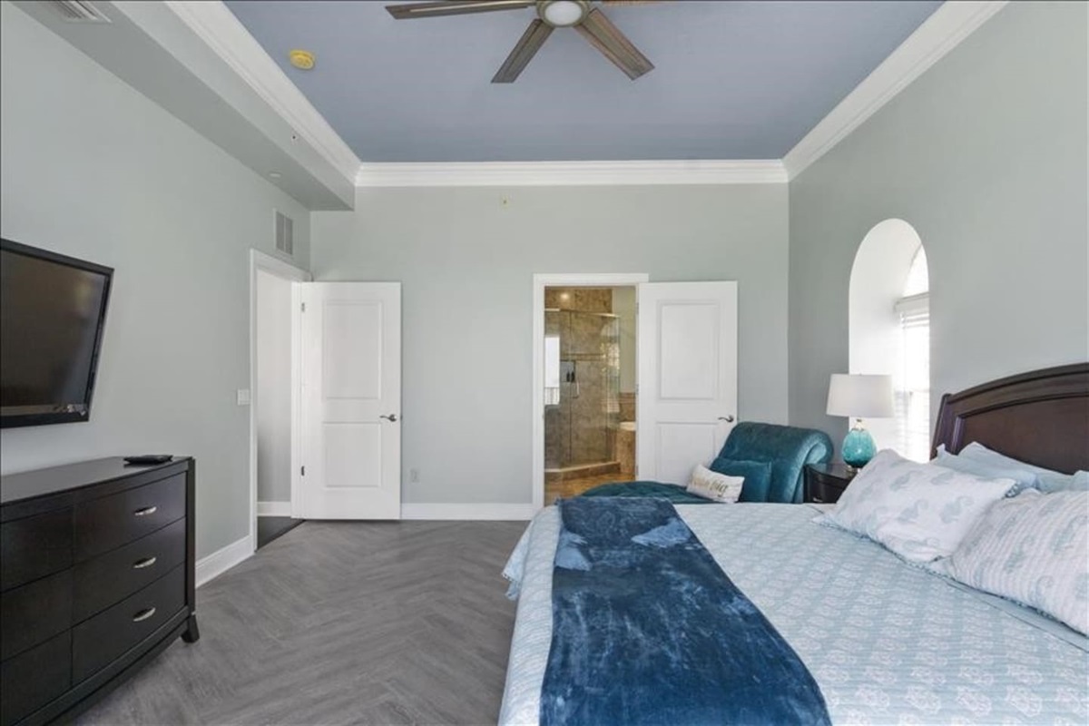 Another view of the master suite with attached bathroom