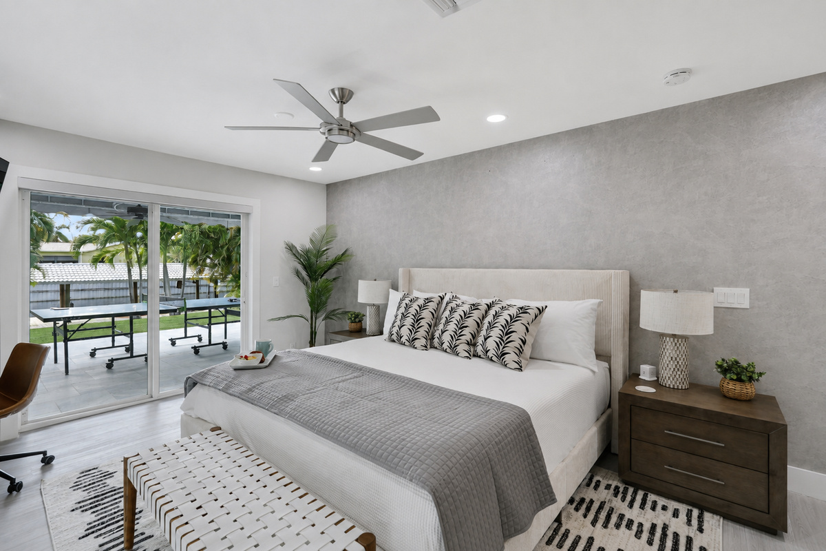 The Garden Primary King Suite has direct access to the backyard