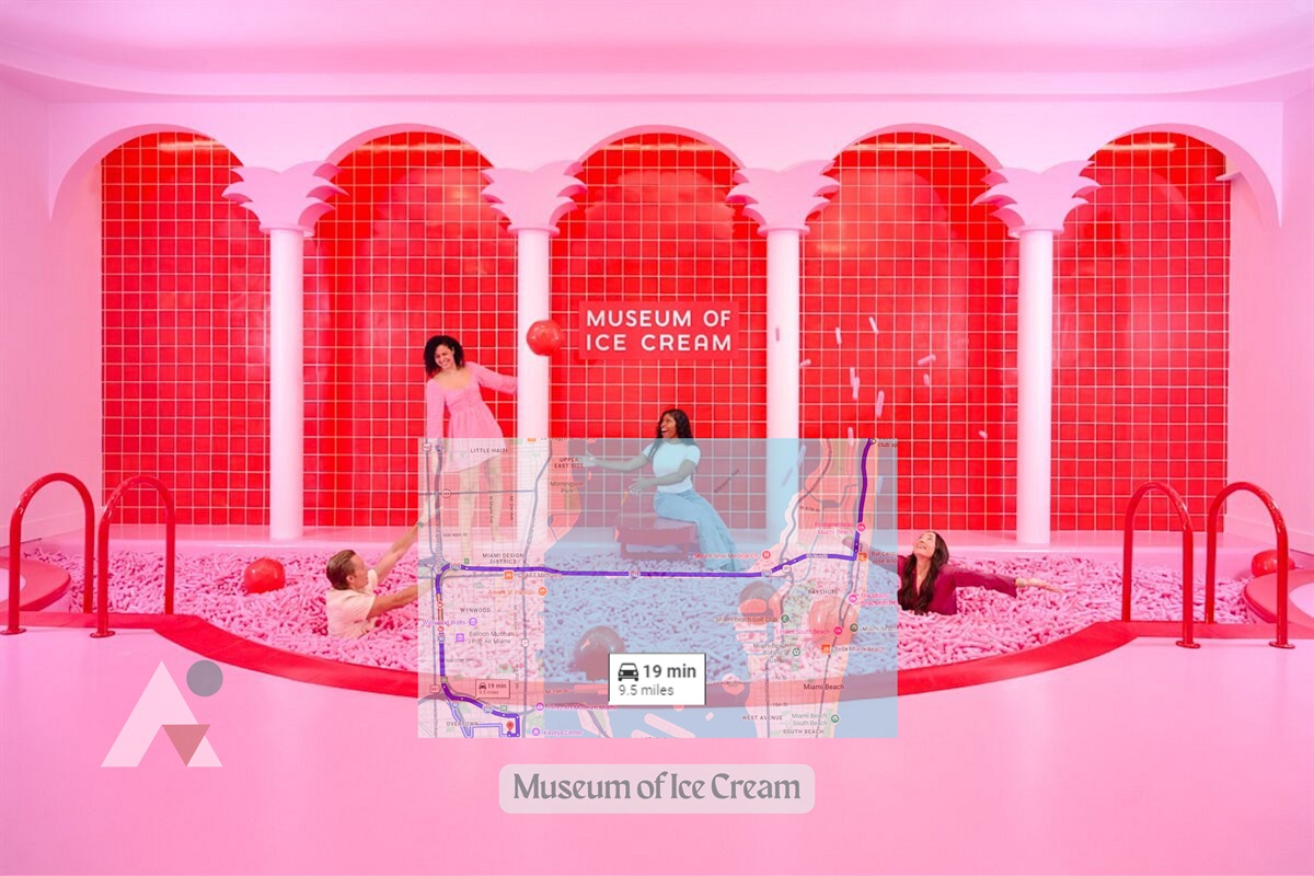The Museum of Ice Cream Miami is a whimsical, interactive museum featuring colorful, multi-sensory exhibits. Children and families can explore a giant sprinkle pool, climb slide installations, and enjoy ice cream treats in every themed room. 