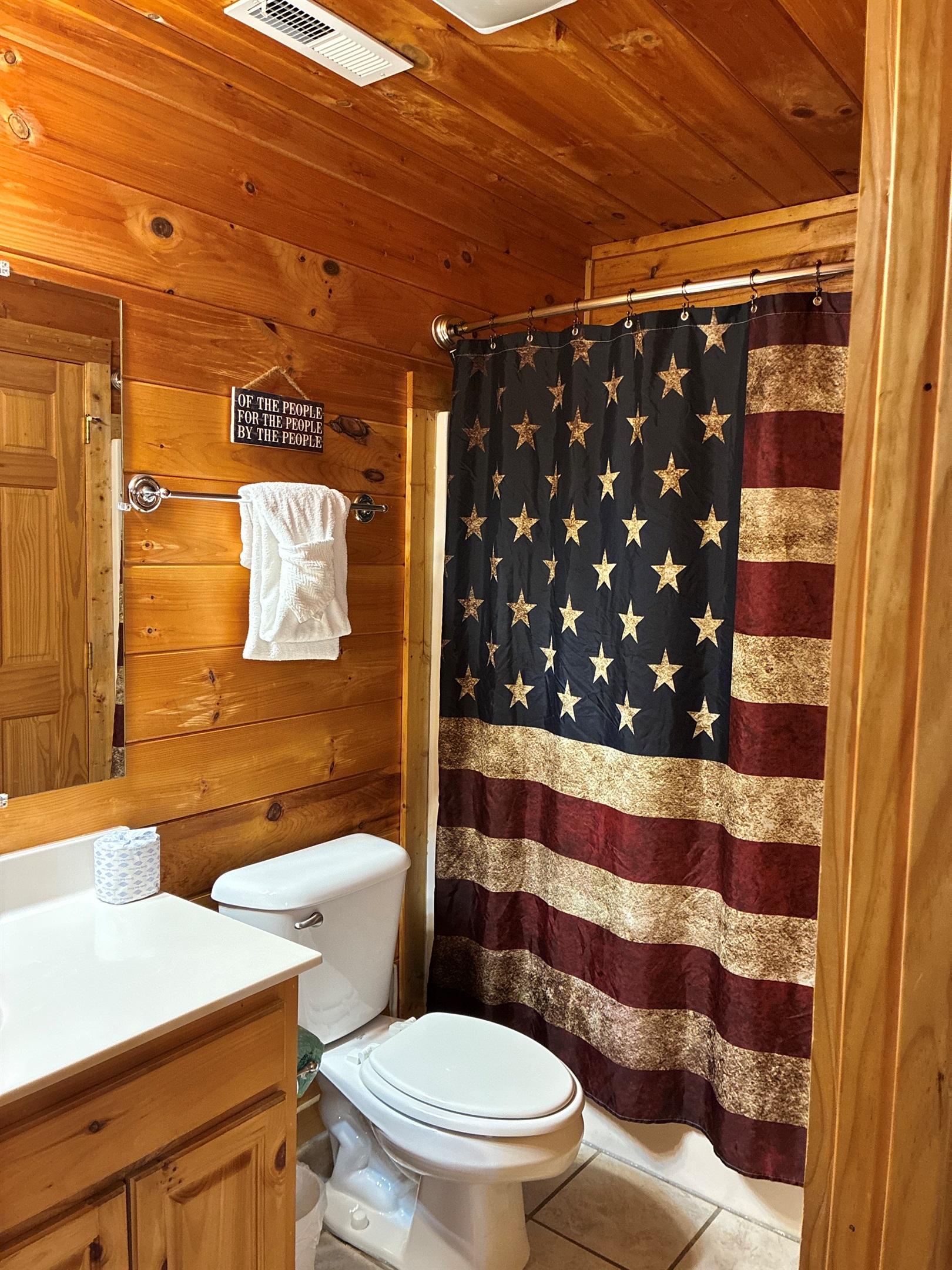 Full bathroom with our patriotic flare