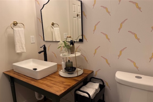 Clean, updated bathroom with reliable hot water