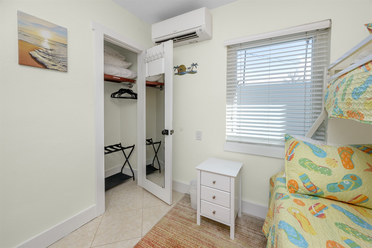 closet space and mirror