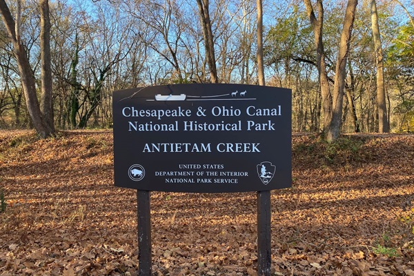“Chesapeake & Ohio Canal National Historical Park, Antietam Creek”.  This sign is less than 1/2 mile from the Dome, & the C&O is a National Park. 