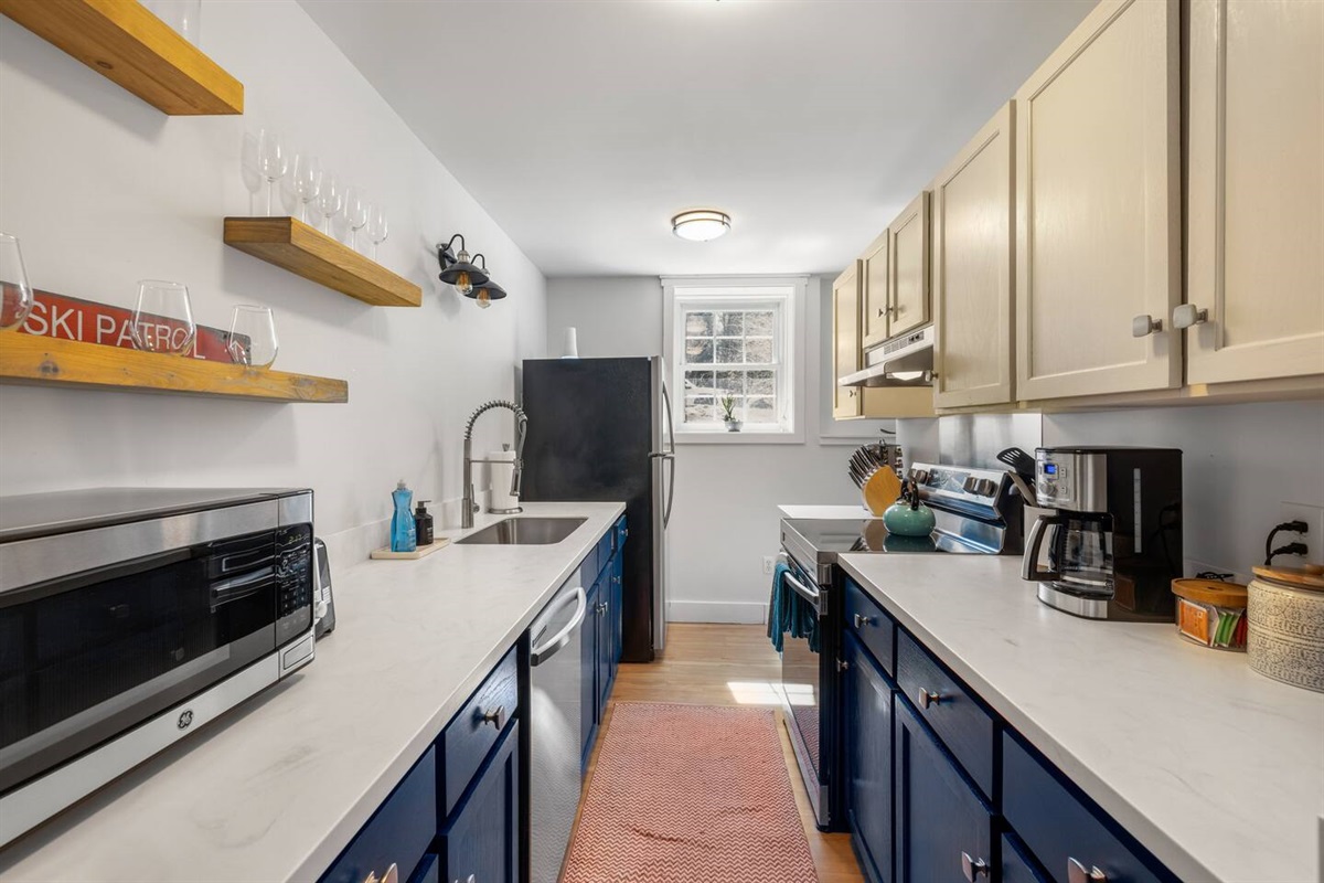 In law suite: Modern kitchen with plentiful amenities