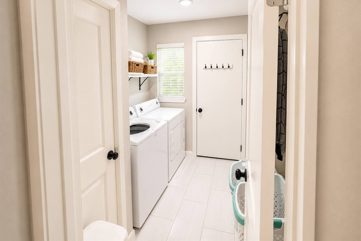Tidy and bright laundry space