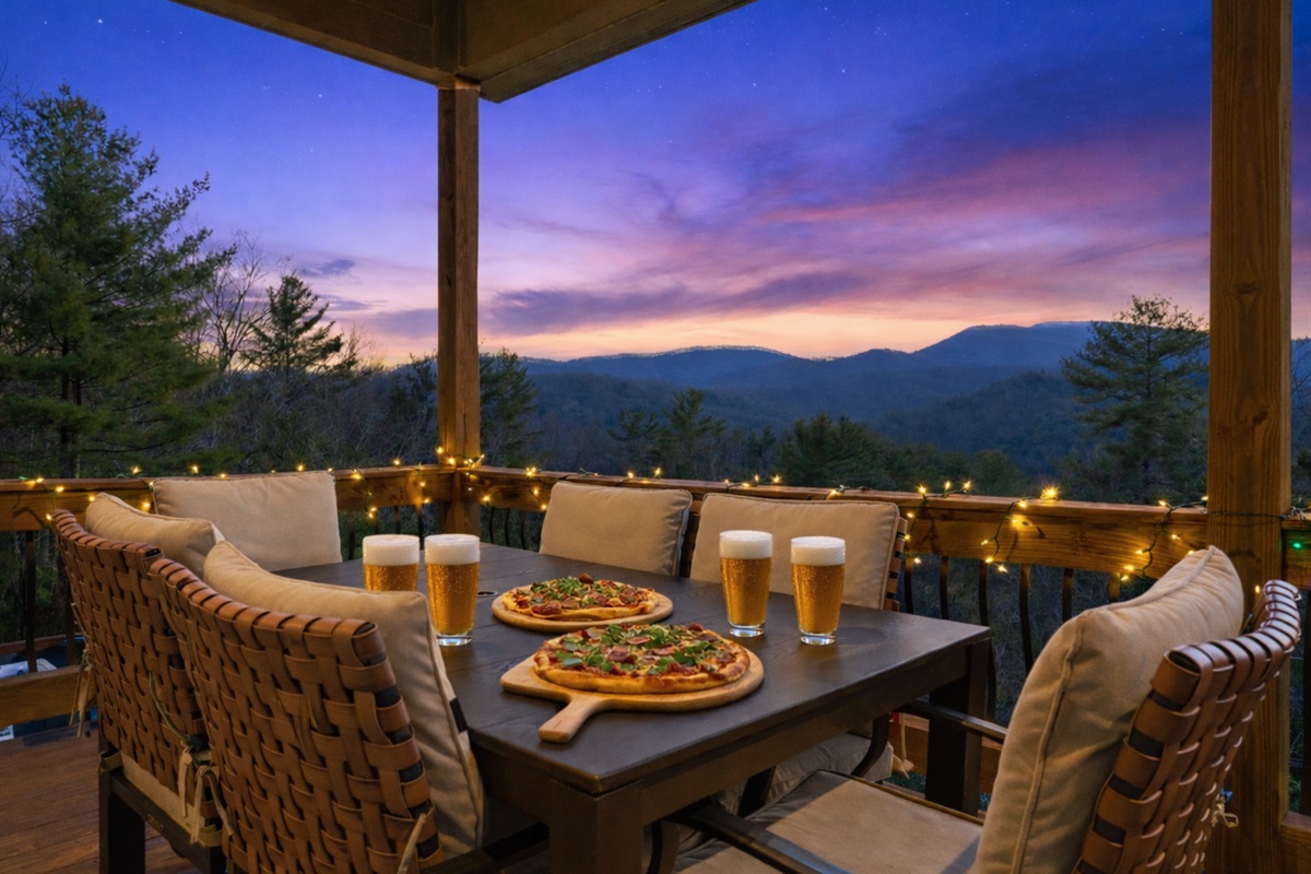 Enjoy meals al fresco with panoramic mountain views as your backdrop.
