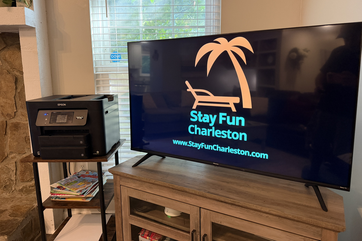Large screen Roku TV and WiFi printer