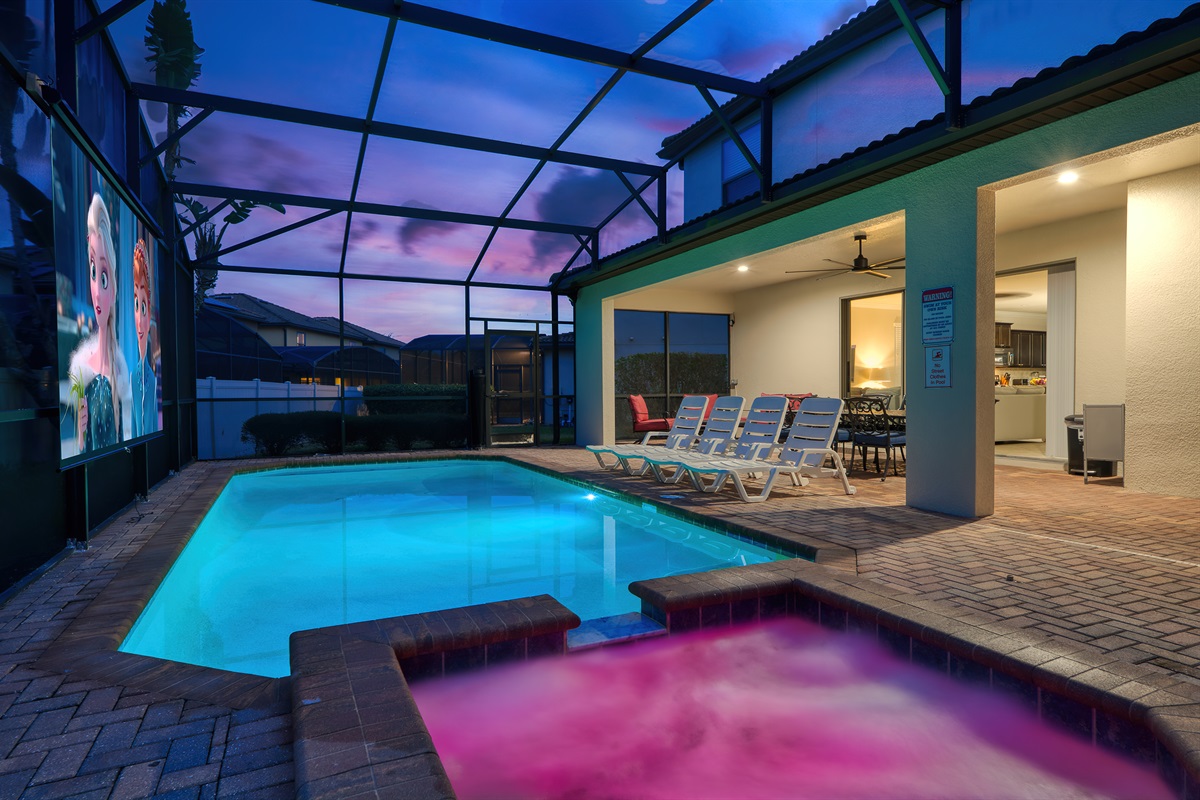 Watch a movie in the pool