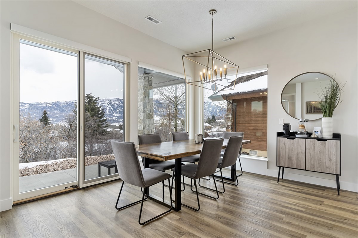 Dining area with stunning views—meals feel a little more special with this backdrop.