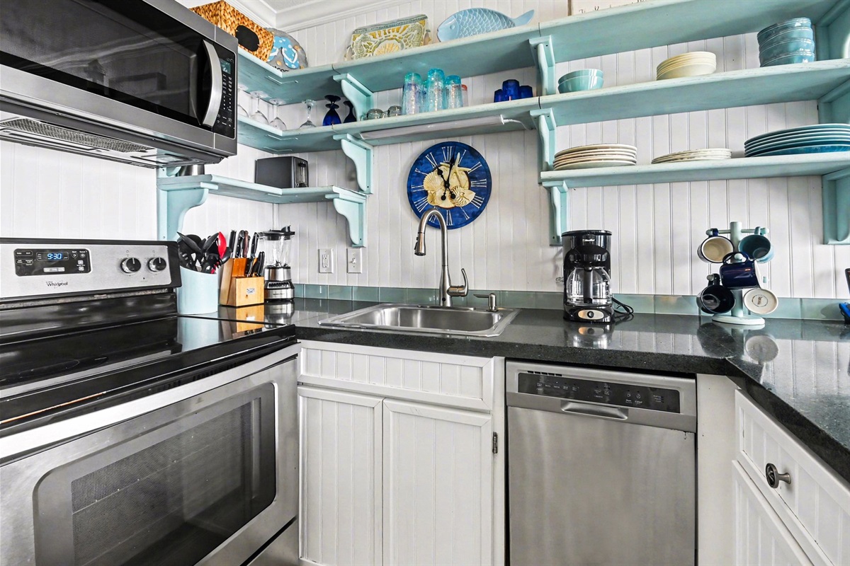 Fully-stocked kitchen