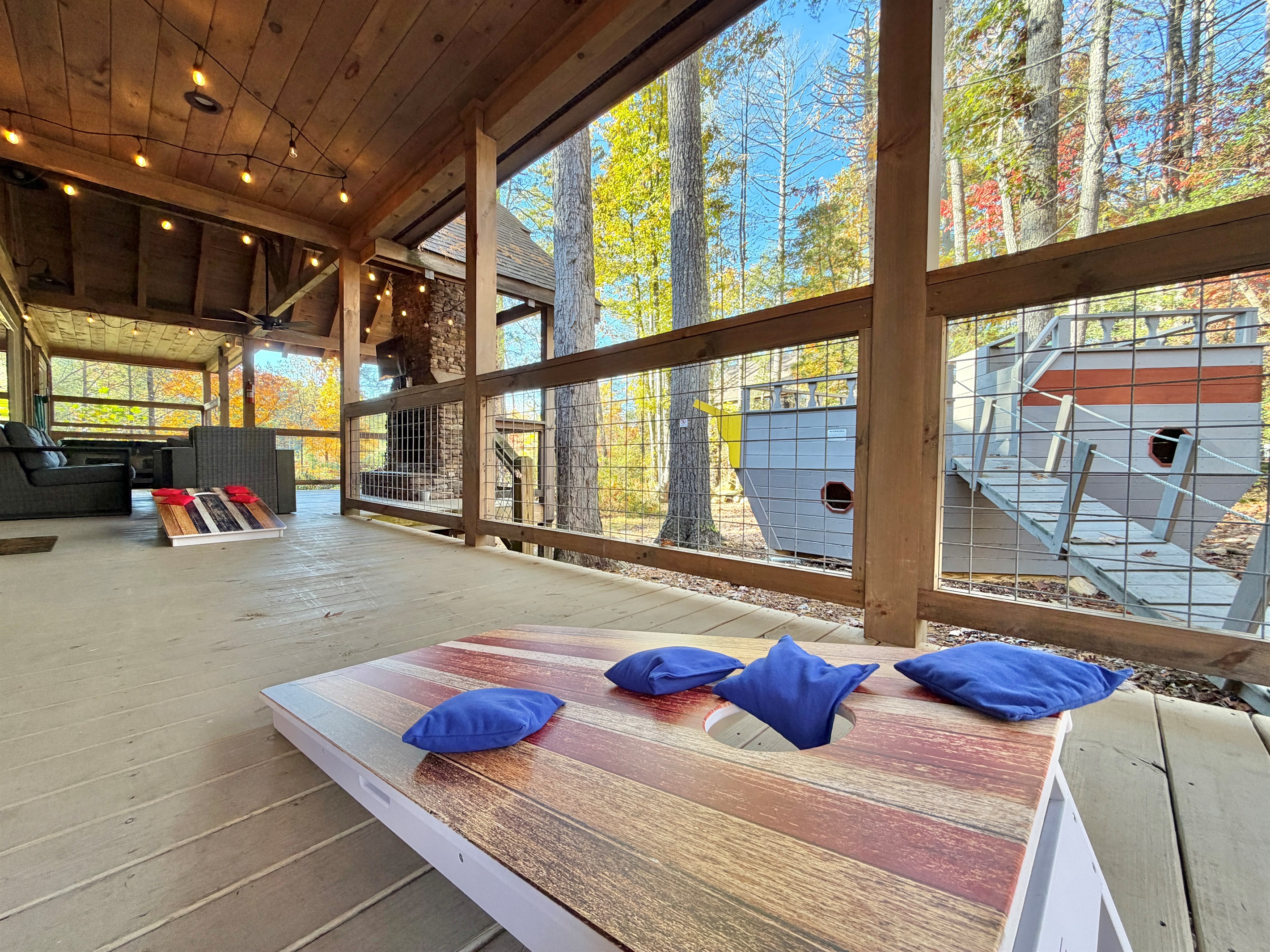 Enjoy the play ship and cornhole