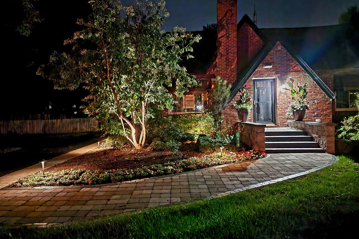 Well lit up front entrance